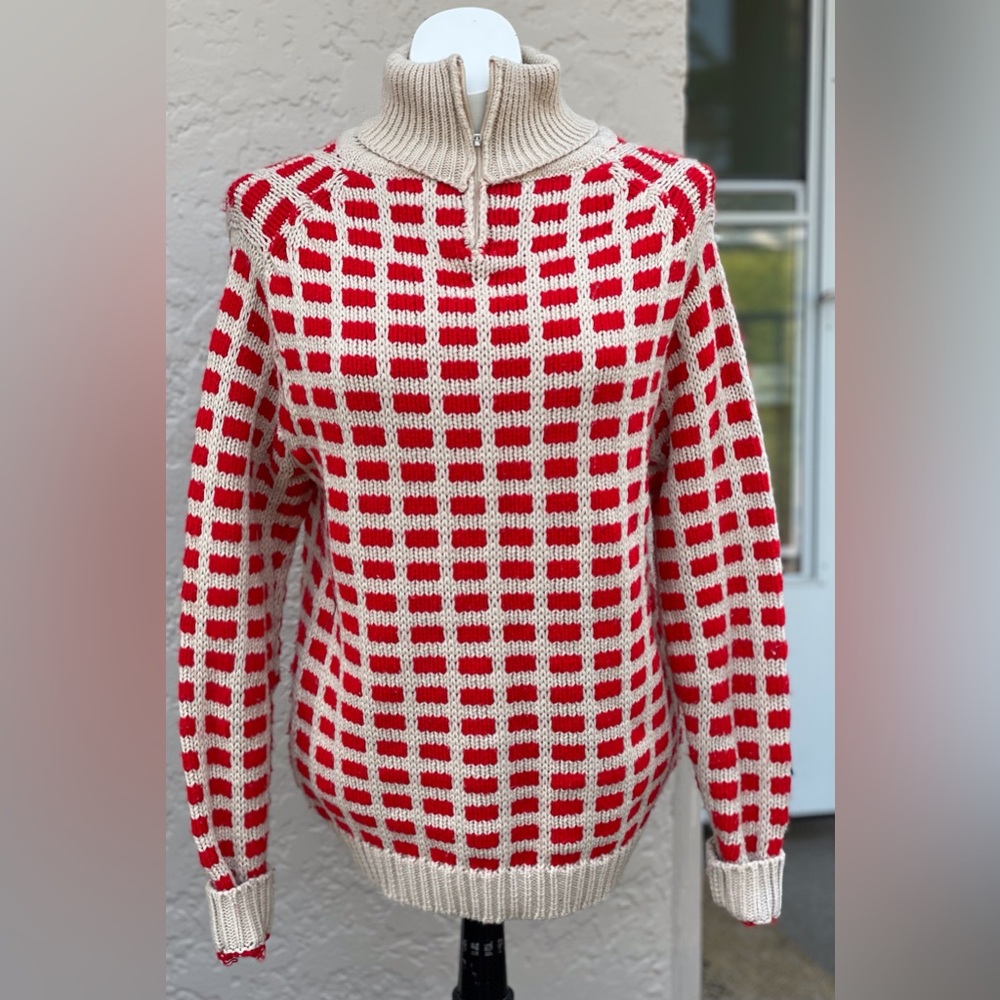 Vintage 1970’s checkerboard sweater made in Japan